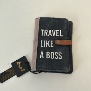 NWT Mona B canvas “travel like a boss” passport/travel wallet